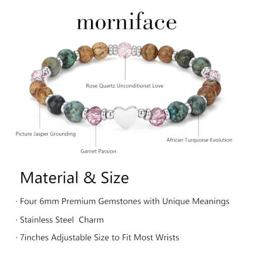 Image of morniface Inspirational Gifts for Women,Natural Stone Bracelet for Mom Daughter Friends Sister Wife Grandma Aunt