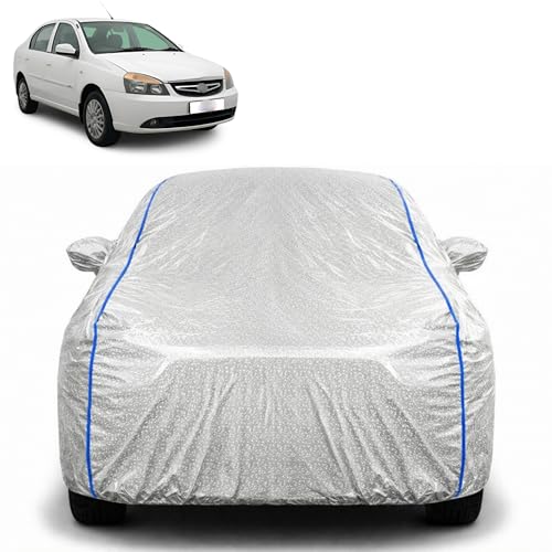 Image of Waterproof Car Cover for Tata Indigo | All Weather Protection | UV Resistant & Dustproof | Soft Cotton Lining to Prevent Scratches | Triple Stitched with Mirror Pockets & Elastic Hem
