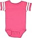 Rabbit Skins 100% Cotton Blank Infant Football Jersey Bodysuit [Size 6 Months] Vintage Hot Pink /White Short Sleeve Bodysuit