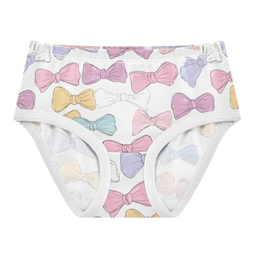 Wusikd Cute Bows (3) Girls' Underwear Cotton Girls Briefs Soft Toddler Underwear 2T