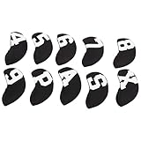 10 Stücke Eisen Headcover Club Head Cover Club Schutzhülle(Schwarz und weiß)