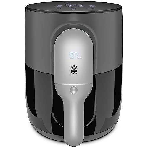 Avalla A-175 Digital 8-in-1 Air Fryer; 4L Non-Stick Drawer, Healthy No Oil Oven Alternative, Cooks 4-6 Portions, 1200W Energy Saving, Crisping Tray, Overheating Protection Automatic Shutdown - Grey