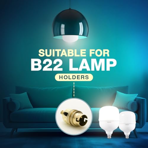Image of Havells 50W High Wattage Led Bulb | High CRI & High Efficiency | Energy Efficient | Mercury-Free | 4KV Surge Protection | 100 Lumens Per Watt |Cool Day Light (6500K) B22D (Pack Of 2)