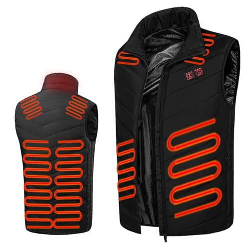 WXJHNYBS 3 Modos De Calefacción,Lavable Camiseta Calefactable Hombre para Senderismo,Escalada,17Heizzonen-XL