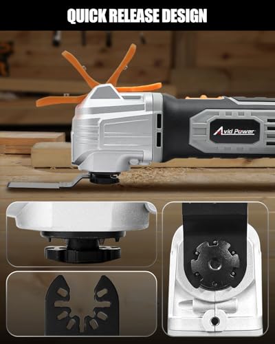 AVID POWER 112Pcs Oscillating Saw Blades Quick Release Oscillating Multitool Blades with Sandpapers Universal Oscillating Tool Accessories for Cutting Metal/Wood/Plastic, Compatible with Most Brands