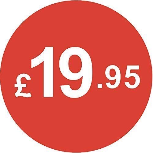 Pack of 500-20mm Price Stickers - Choose from 10p to £95 - Bright Red - Many Prices to Choose from (£19.95 - Red) — image 1