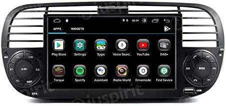 ANDROID 8.0 PX5 OCTA-CORE 2GB-RAM 32GB-ROM GPS DVD USB SD WI-FI Bluetooth MirrorLink Car Radio Navigation Fiat 500 / Fiat Abarth 500 2007 2008 2009 2010 2011 2012 2013 2014 2015 Black