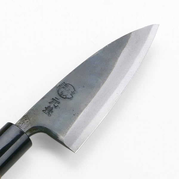 Amazon | 包丁 出刃 元兼土佐火造り 鍛造両刃黒打出刃 青紙鋼105mm