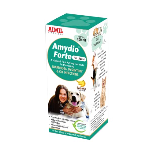 Image of AIMIL Amydio Forte Pet Liquid | Herbal Medicine For Diarrhoea, Dysentery & GIT Infections For Dogs & Cats | 200ml