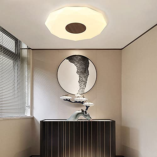 Plafonnier LED 3 couleurs en noyer noir avec abat-jour acrylique haute diffusion - 7