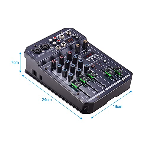 KKcare T4 Portátil Placa de Som de 4 Canais Console de Mixagem Mixer