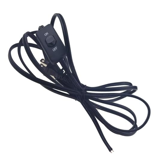 10 Feet Lamp Cord with Switch,1 Pack 2 Prong 18AWG Light Power Cord with 3A On/Off Switch,Pure Copper Wiring Tail Stripped1pack (10FT LampCord) Black
