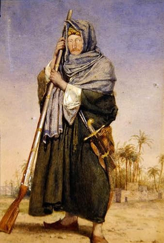Art tableau Portrait de monsieur en robe arabe, une toile d'exception signée Richard Dadd