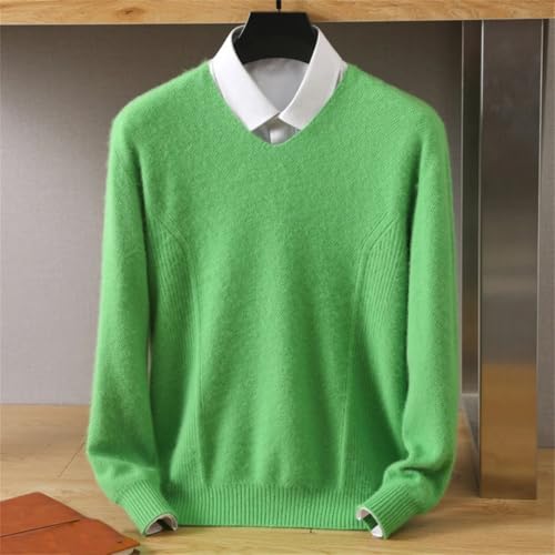 Men's Cashmere Solid V-Neck Pullover Sweater Sweater4
