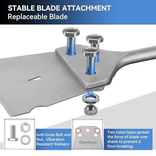 SDS Plus Floor Scraper Kit, 4 Inch Floor Tile Removal Tool SDS Plus Chisel Bit with Replacement Blade, Flat Chisel for Rotary Hammer Drill, Thinset Scraper Adhesives Remover - Image 2