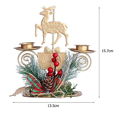 Bougeoir de table de Noël élégant en métal pour décoration raffinée - 6