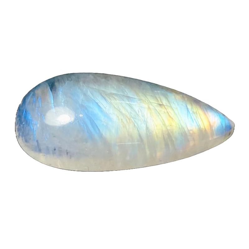 Pierre de lune cabochon poire 34mm, gemme naturelle pour bague de luxe