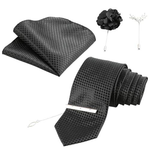 Set de corbata para hombre con pañuelo y pin decorativo miniatura 1