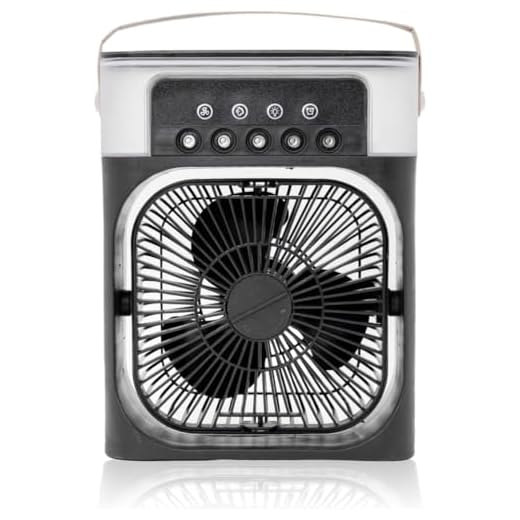 Ventilador Portátil de Mesa C/3 Velocidades Mini Ar Condicionado Umidificador Climatizador Água e Gelo Led RGB (PRETO)