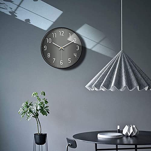 Image of Wall Clock 12 inch Silent Quartz Decorative Wall Clock Non-Ticking Classic Digital Clock Battery Operated Round Easy to Read Handheld Complete Home /Kitchen /Bedroom (434)