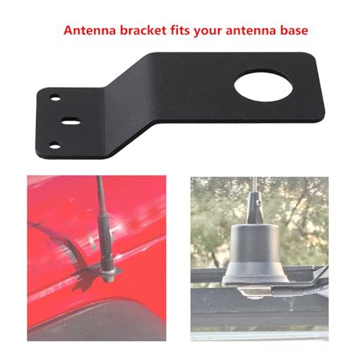 VANROUG 2 Pcs Black Antenna Mount 3/4" Hole Thick Steel Mobile Antennas Brackets for UHF VHF Ham NMO Antenna Mounts Between Hood and Fender (Black)