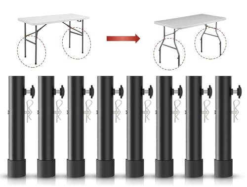 Herbert-fty 8-Pack Folding Table risers for Folding Tables Straight/Bent Leg Durable Folding Table Leg Extensions 2 Levels/Heights Table Leg Extenders 3.6in/5.2in-All for Treating Your Back Pain