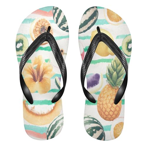 Burbuja Summer Fruits Flip Flops for Women Men, Soft Thong Sandals Rubber Slippers for Pool Beach Essentials