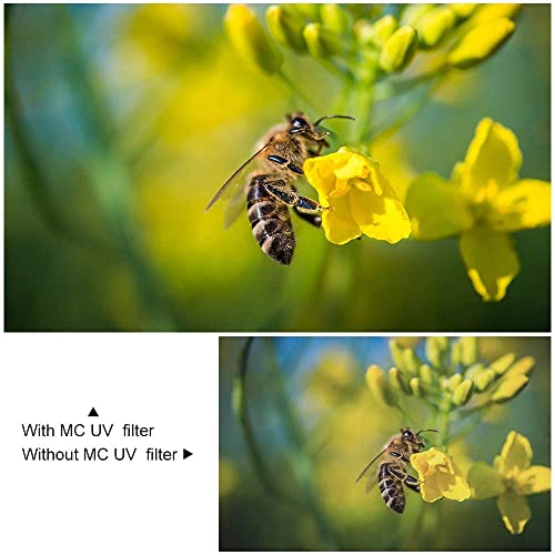 Image of FND MC UV Filter Compatible with Canon eos 1300D /1500D /700D /200D /3000D /2000D /1200D Combo Lens 18-55MM & 55-250MM Photomaa Series 18 Layer Multilayer Coating scrach Resistance Pack of 2