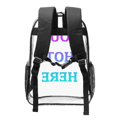 Custom Backpack Personalized Backpack For Women Men Design Your Own Work trip To Large-capacity Casual Cute Transparently Packet 16Inch4