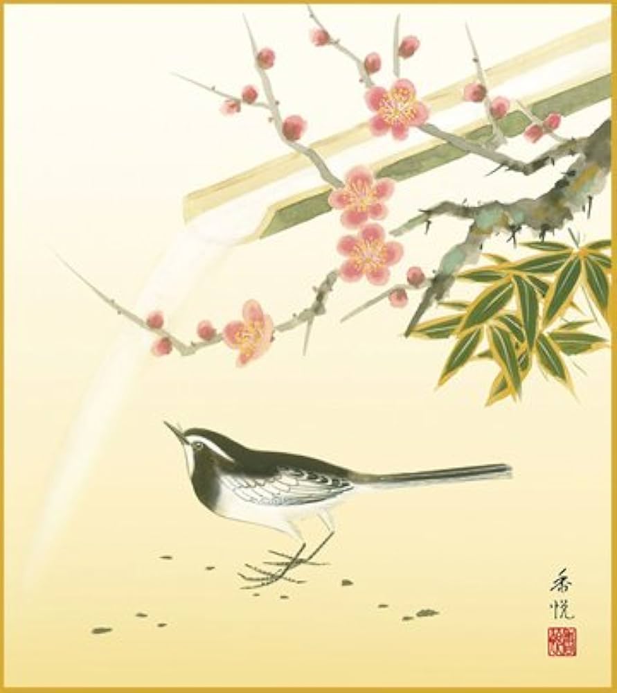 Amazon.co.jp: 四季絵色紙4枚セット-四季花鳥（新絹本）SIK-029