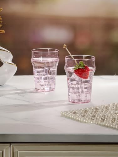 Image of BlushBrew Pink Clear Highball Glasses Set of 2
