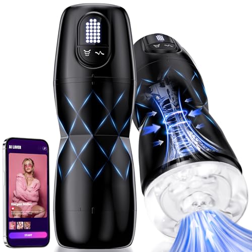 Image of EINSEO Male Masturbator with 5 Suction Levels, 9 Vibration Patterns, App Control, LCD Display, 3D Sleeve & USB-C Charging