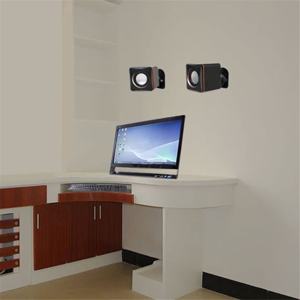 1 juego de soporte universal para altavoz satélite de montaje en pared, abrazadera de soporte de techo con rotación ajustable y ángulo de inclinación para (D 1)
