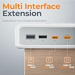 TESSAN Flat Plug Extension Cord Indoor 5Ft, Surge Protector Power Bar with 4 USB (2 USB C), Power Strip with 8 Multi Plug Outlets, Charging Station Wall Mount for Dorm Room Home Office, Gray
