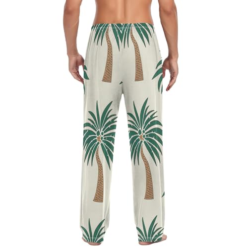 Men's Pajama Pants Vintage Palm Trees Sleep Pajama Lounge Pant with Pockets, Elastic Waistband2