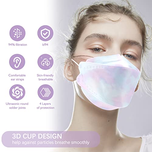KF94 Mask 60 PCS Individually Wrapped Face Mask 4 Ply Protection 3D