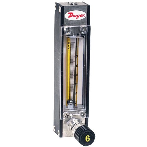 411iP2Zc2kL. SL500 Dwyer® Variable Area Glass Flowmeter, VA1043, Glass Float, 65mm, 0.104 SCFH Air, Al Frame & Fittings