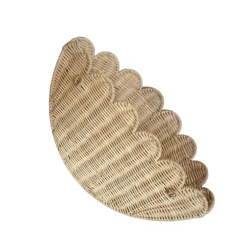 WEKAMOS Handgewebter Rattan Wandkorb Hängender Aufbewahrungskorb...