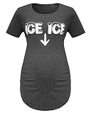Ice Ice Baby Maternity T-Shirt Women Pregnancy Announcement Shirt Funny Letter Print Pregnant Mom Ou