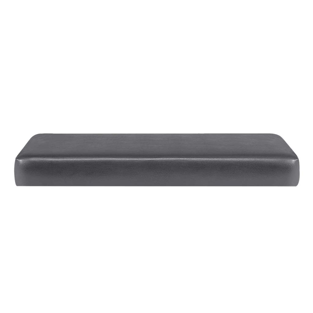 perfk Waterproof PU Leather PU Waterproof Leather Cushion Cover, Fitted Seat Coat Patio Couch Loveseat Sofa Slipcover, Stretch Furniture, Grey_2 Seater