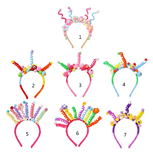 Junhcone Para tiara de cabelo criativa colorida engraçada desenho animado torcido vara acessórios de