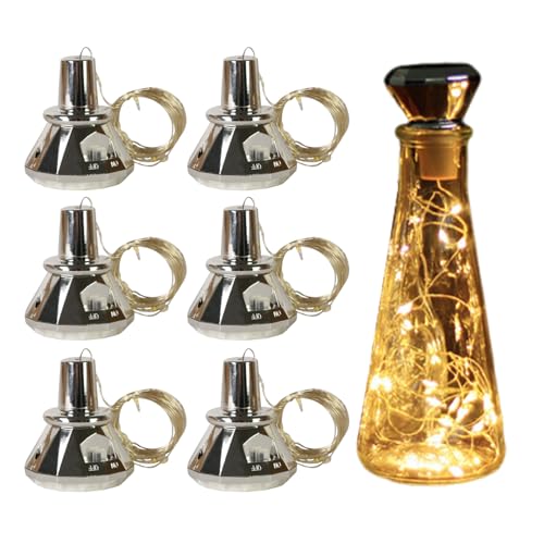 Lampe solaire pour bouteille de vin Lot de 6 guirlandes pour table de jardin