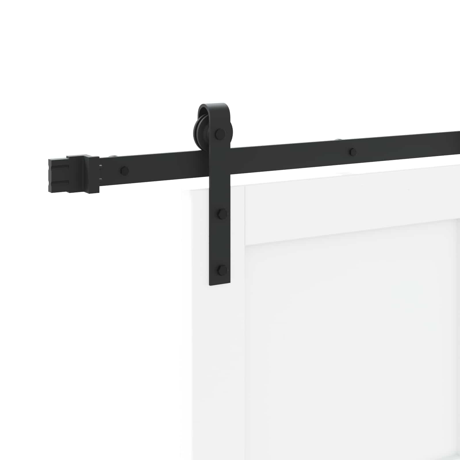 vidaXL Drzwi przesuwne 83 x 202 cm Lite drewno sosnowe biały i czarny
