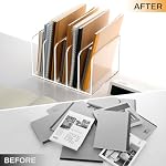 SANRUI Clear Acrylic File Organizer for Desk 5-Section Upright File Sorter - Image 7