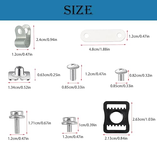 Fortunemee 36 Pcs Hockey Helmet Repair Kit, Include 6 R Shape Football Visor Clips, 6 Rubber Gaskets, 20 Screws with Nuts, 4 Chin Strap Adapter, 1 Screwdriver for Hockey, Football, Baseball, Softball
