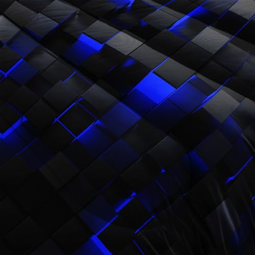 Nttopship Geometric Blue Black Comforter Set,Light Honeycomb 3 Piece Bedding Set Full Size For Teen Boys,Modern Quilt Set Geometry Decor,Microfiber Lightweight 1 Comforter 2 Pillowcases All Season thumb #5