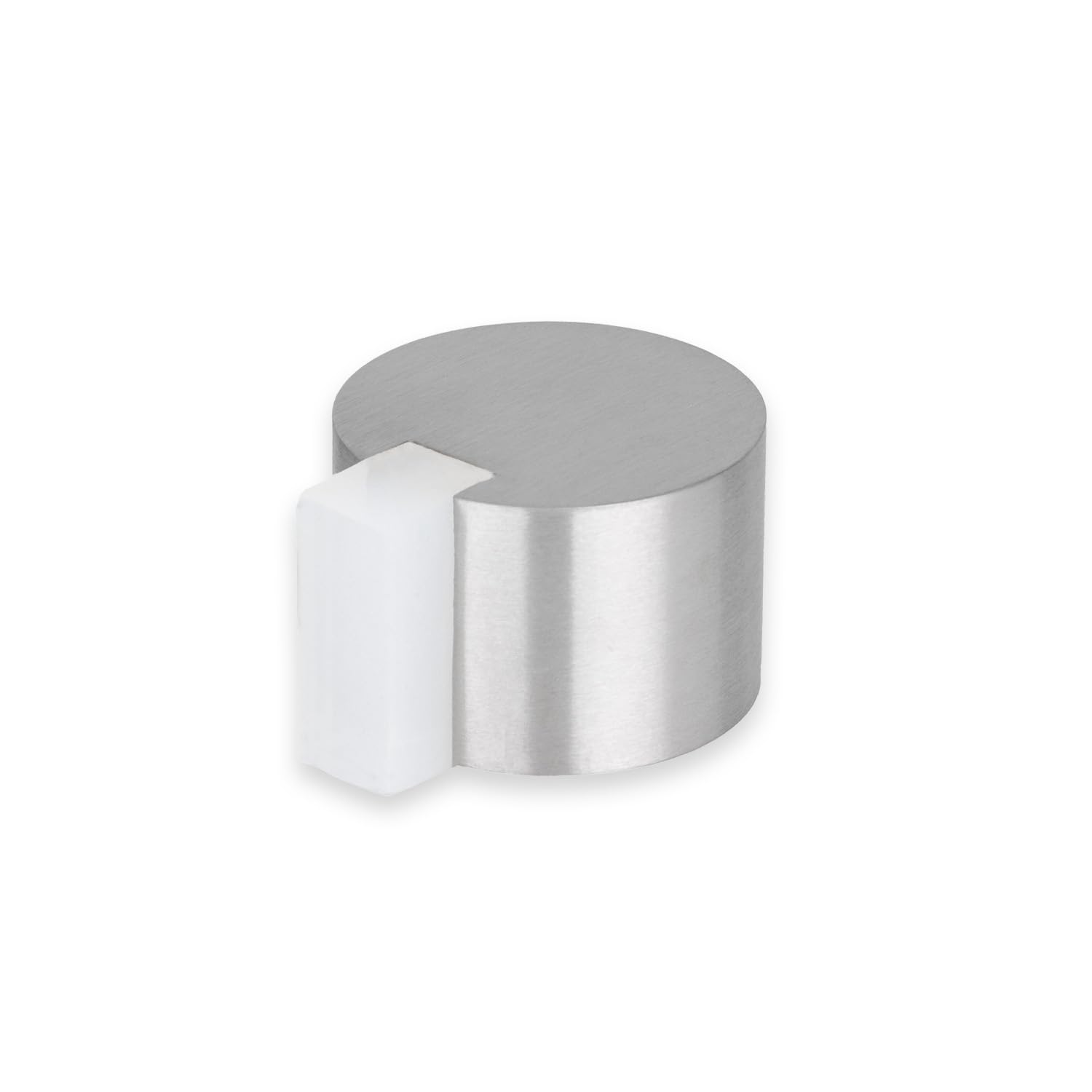 Evi Herrajes Matte Steel - White Rubber Evi Door Stoppers | Stainless Door Stop - Adhesive Fastening - White Protector Rubber - 28X20mm Door Stopper