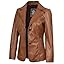 Surrey - Brown Leather Blazer Jacket Women