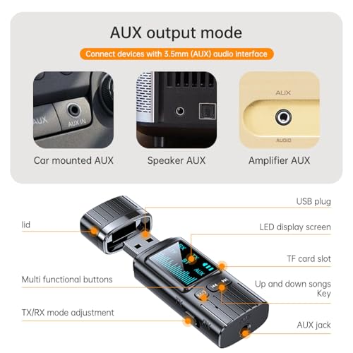 Transmisor Receptor Bluetooth Adaptador Audio Inalámbrico miniatura 5