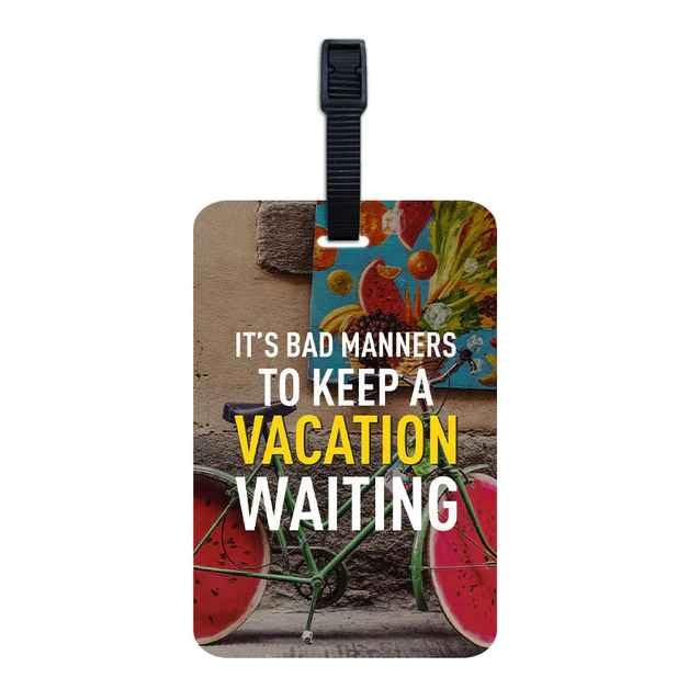 Vacation Wait Luggage/Bag/Travel ID Tags – Funny Name and Address Labels with Plastic Strap for Suitcases, Backpacks and School Bags (4.5 x 3 inches) Vacation Wait Luggage/Bag/Travel ID Tags – Funny Name and Address Labels with Plastic Strap for Suitcases, Backpacks and School Bags (4.5 x 3 inches)